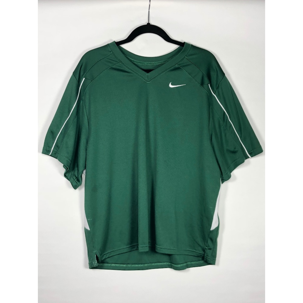Men’s Dark Green Nike Dri-Fit V-Neck Shirt